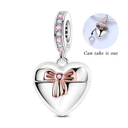 Original-Charm-Perle aus 925er-Sterlingsilber mit eingelegtem Zirkonium, Schleife, Liebesherz, Ballon-Anhänger, passend für Armbänder, DIY-Schmuckmarkierung