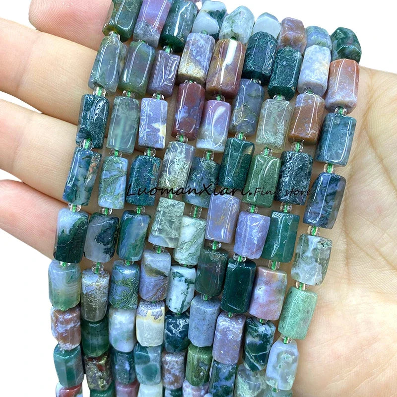 8x12mm Naturstein Grüner Malachit Unregelmäßiger Zylinder Lose Distanzperlen für Schmuckherstellung Diy Armband Charms Zubehör