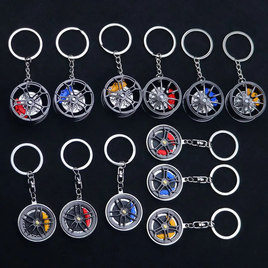 Neue Radnabe Schlüsselanhänger Fidgeting Spinner Mode BBS Metall Auto Metalllager Rotierende Bremse Modell Zappeln Spielzeug Schlüsselanhänger für Männer