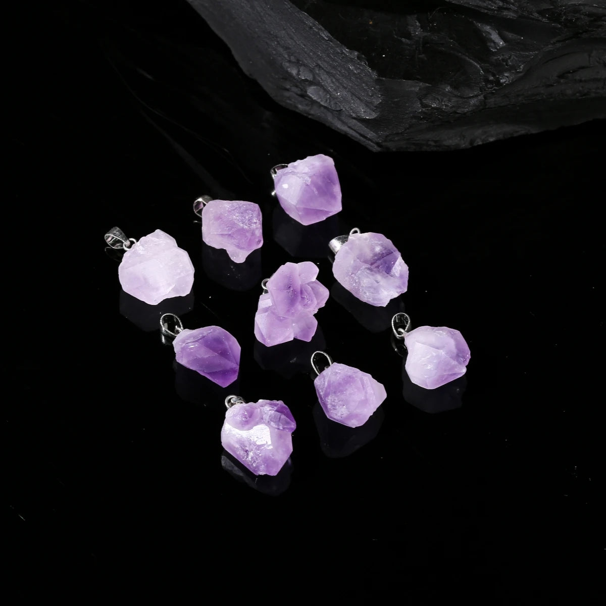 1 Stück Naturstein Amethyst Cluster Anhänger Unregelmäßige Heilung Charms für Schmuckherstellung DIY Armband Halskette Zubehör ﻿