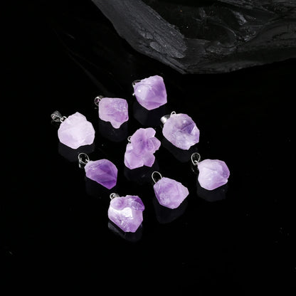 1 Stück Naturstein Amethyst Cluster Anhänger Unregelmäßige Heilung Charms für Schmuckherstellung DIY Armband Halskette Zubehör ﻿