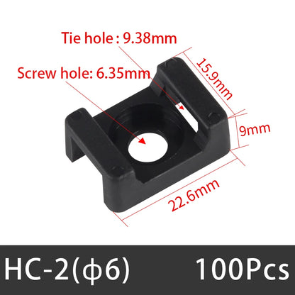 50/100pcs Kabelbinder halterungen Sitz fester Sitz Draht wallens attel Typ Kunststoff halter weiß schwarz stm HC-2 HC-4 Datenleitung wickler