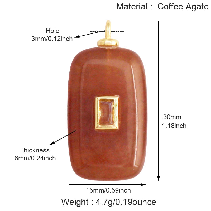 Jade Achat Amethyst Amazonit Wasser Gras Lapis Lazuli Charm Anhänger, 18K echt vergoldet Schmuck für Halskette Handwerk Herstellung S79