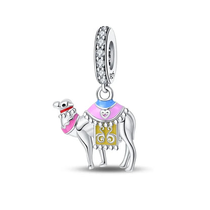 Charm-Anhänger aus 925er-Sterlingsilber, Wüstenpyramide, Kamel, Elefant, passend für Armbänder, Original-Charm für Frauen, DIY-Schmuckherstellung