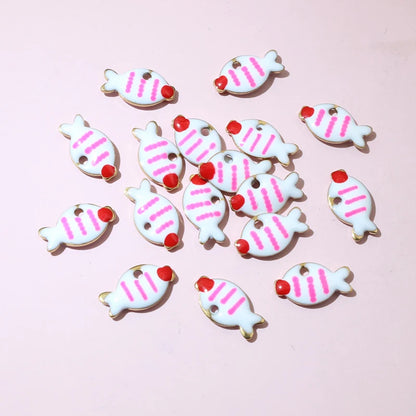 20 Stück 10x6mm Edelstahl Emaille Fisch Charms Anhänger niedlich klein Edelstahl DIY Schmuck Herstellung Zubehör Ergebnisse
