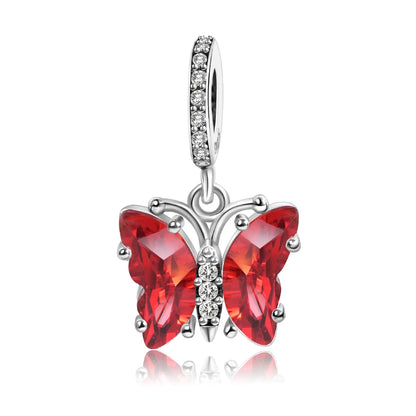 Rote Serie 925er Sterlingsilber, Koi-Herz, Pilz, Feuerwerkskörper, Kaffeemaschine, Charm, passend für DIY-Armbänder, Halsketten, exquisite lustige Geschenke