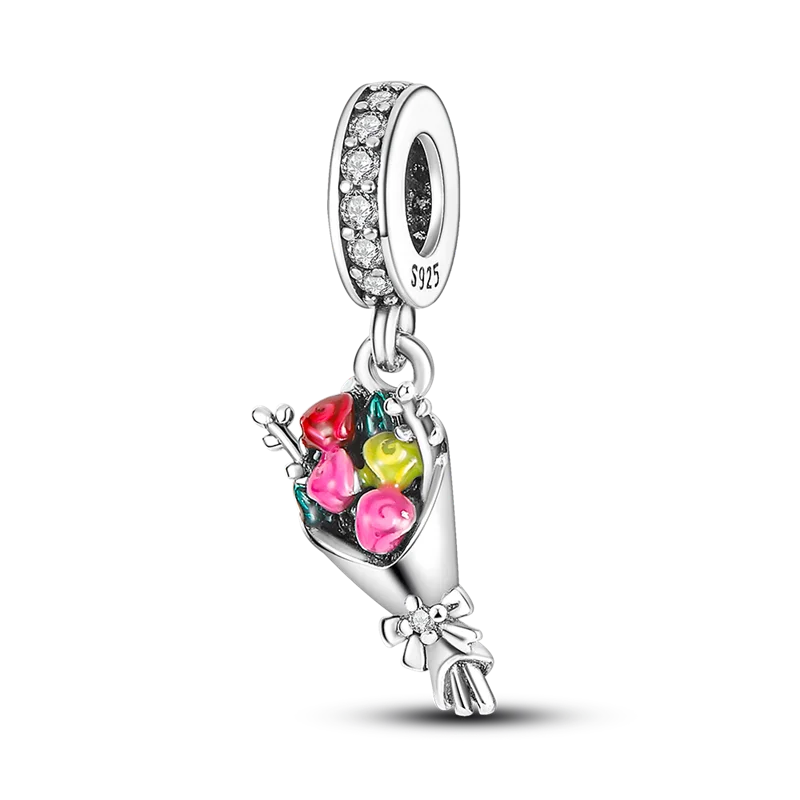Charm-Perle aus 925er-Sterlingsilber, Mutter-Geschenk, Mutter, Liebe, glückliche Familie, baumelnd, passend für Original-Armreif, Halskette, DIY-Schmuck