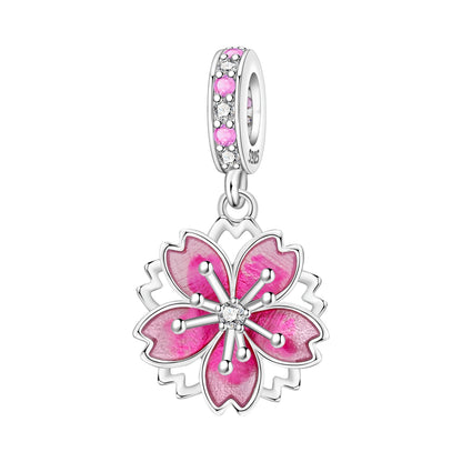 Bunter Schmetterlingsanhänger aus 925er-Sterlingsilber mit Blumen, Perlen, Käfer und Marienkäfer, passend für Armbänder, exquisite Anhänger-Geschenke