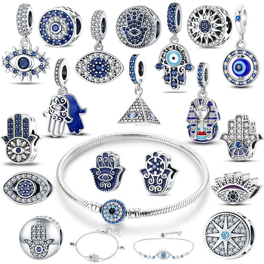 Heißer Verkauf 925 Silber Farbe Evil Eye Charm Dämon Auge Perle Für Original Armband & Armreif DIY Machen Mode Schmuck geschenk