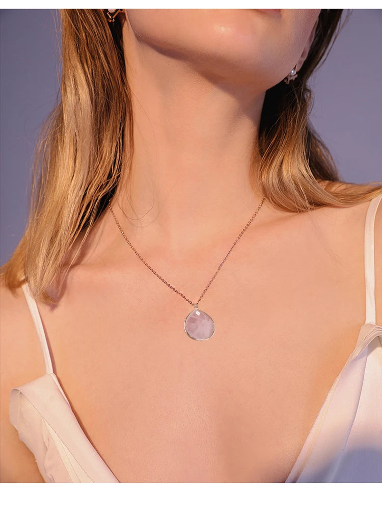 Itsmos natürlicher Labradorit vergoldete Anhänger Halskette einfacher facettierter Wasser tropfens tein 25mm eleganter Schmuck für Frauen romatisch