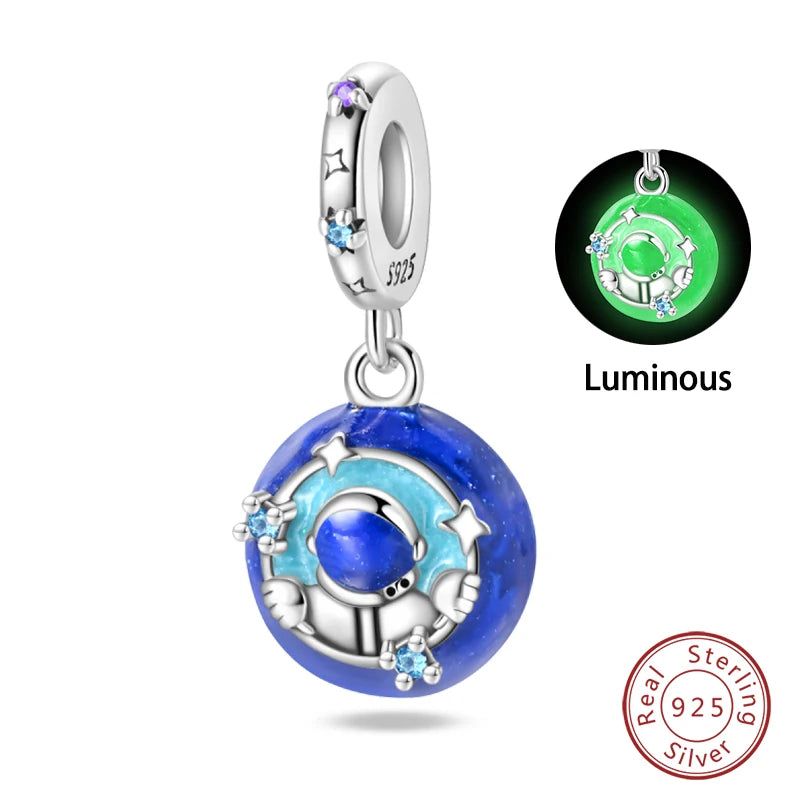 100 % 925 Sterling Silber Mode Raumfahrt Sammlung Rakete Astronaut Charms Perlen passen Qikaola Original Armband DIY Schmuck