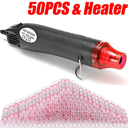 50-1000PCS Schrumpf Butt AWG22-18 Rot Solder Isolierte Wasserdichte Elektrische Spleiß Draht Anschlüsse mit Heißluftpistole Uns/Eu