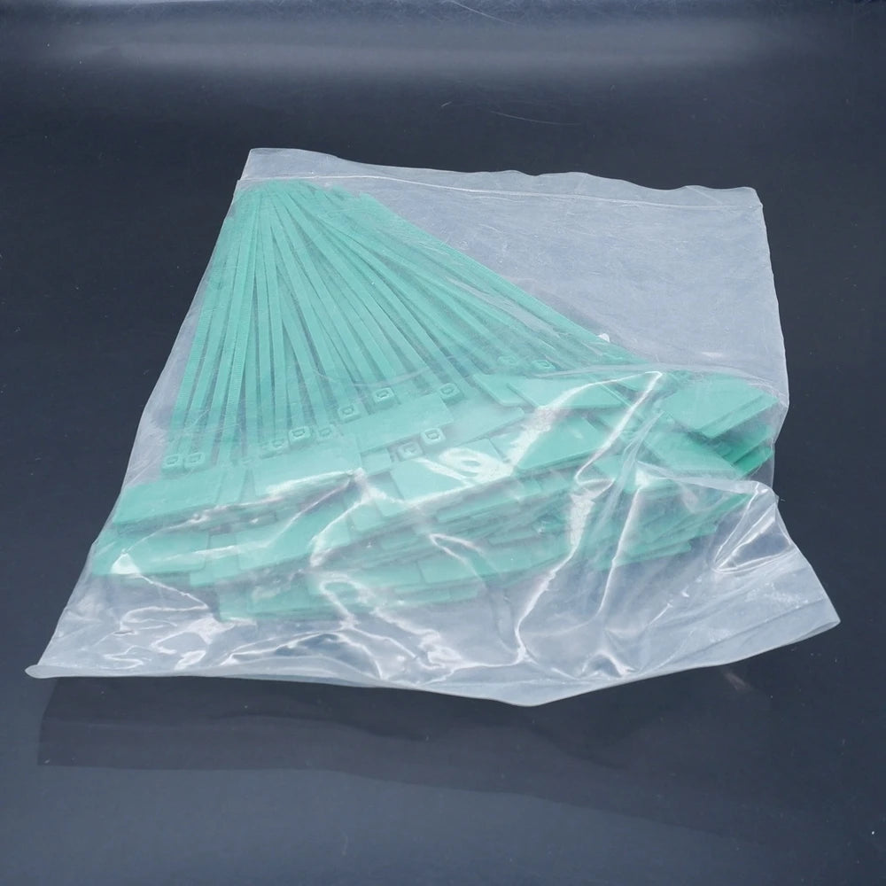 100 Stück Nylon-Kunststoff-Kabelbinder, Etiketten, Schlaufe, selbstsichernde Kabelbinder, Netzwerk-Befestigungsgurte, Marker, Blau, Rot, Grün, Gelb