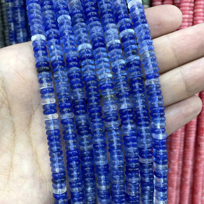Naturstein Rondelle 2X6mm Türkise Quarz Jaspis Achate Flache Runde Spacer Perlen für Schmuckherstellung DIY Armband Zubehör