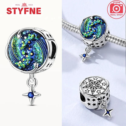 NEUE Silber 925 Elefant Evil Eye Hand Kreuz Herz Blau Zirkon Perlen Charms Fit Original Armband für Frauen Diy Edlen Schmuck geschenk