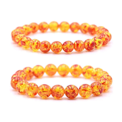 Damen Herren schmuck 8mm 10mm Armreif Natur Bernstein Armband Perle rund elastisch