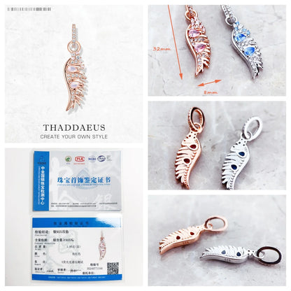 Anhänger Sternzeichen Phönix Flügel Schlange Schwert Mond Brandneuer feiner Vintage-Schmuck Accessoires 925er Sterlingsilber Geschenk für Frau Männer