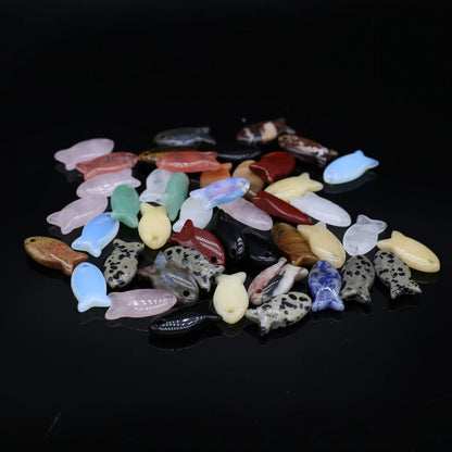 Fischform Naturstein Anhänger Großhandel Mix Farbe Achat Stein Charms für die Herstellung von DIY Schmuck Halskette 13x25mm 5 Stück