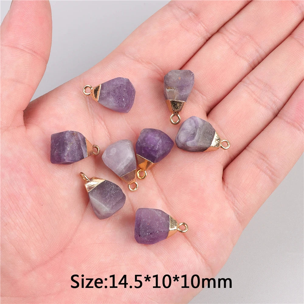 5 stücke Natürlichen Rauhen Stein Anhänger Unregelmäßige Form Healing Amethysten Labradorit Agat Quarz Anhänger Für DIY Handgemachte Halskette