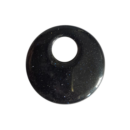 Natürliche 30 mm Donut-Edelstein-Charms für die Herstellung von Schmuck, 8 mm Loch, Polierkristall, runder Glücksmünzenschutz, Heilung