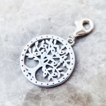 Echter 925er Sterlingsilber-Modeschmuck, bunter Baum-Anhänger, Charm für Frauen, Tropfenverschiffen, Großhandel