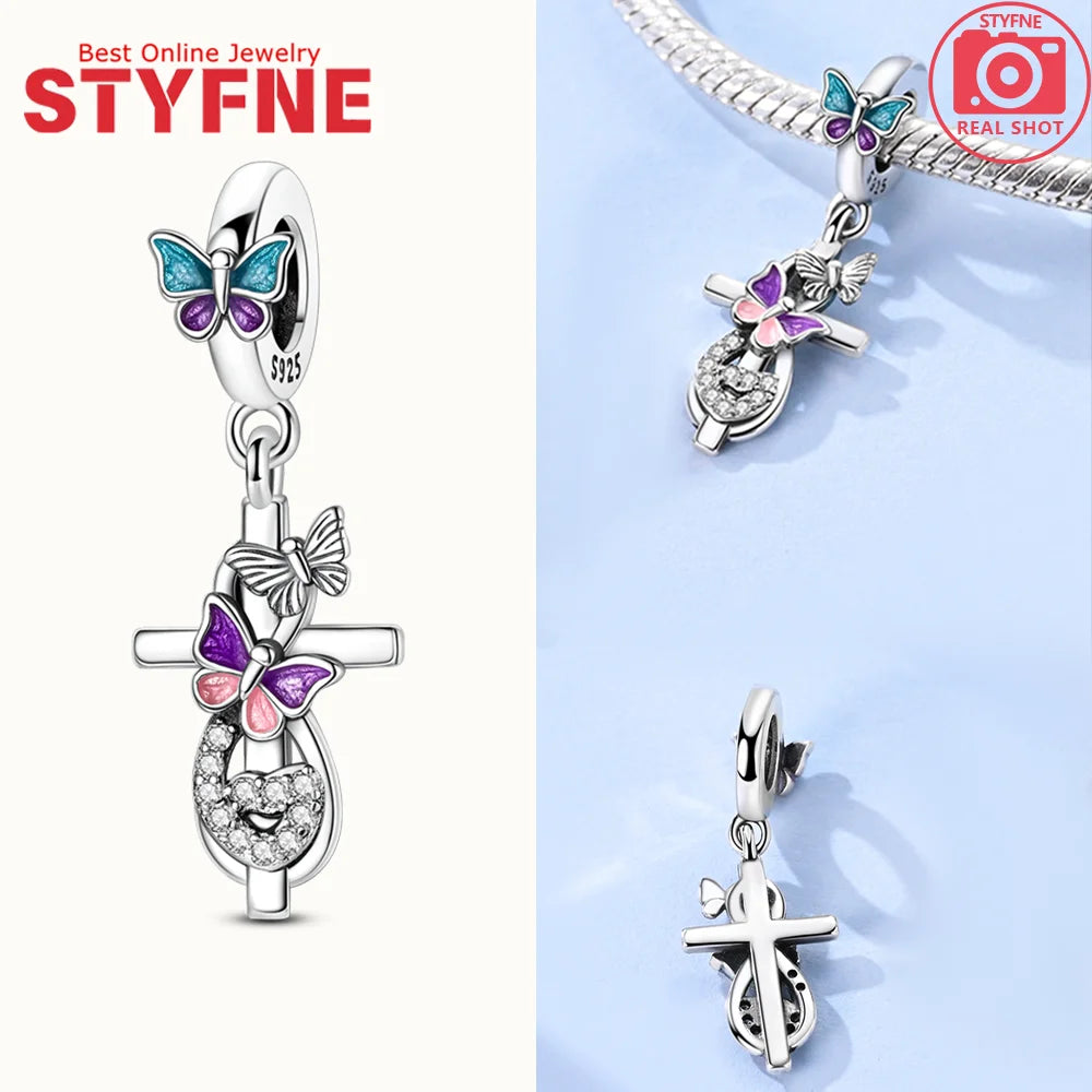 Neue Silber 925 Blaue Libelle Schmetterling Charms Perlen Fit Original Armband für Frauen DIY Edlen Schmuck Zubehör Perlen Geschenke