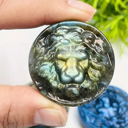 1pc Skulptur Dekoration natürliche Labradorit Löwen statue beseitigen negative Energie und Stress Stein Ornament für Eltern DIY