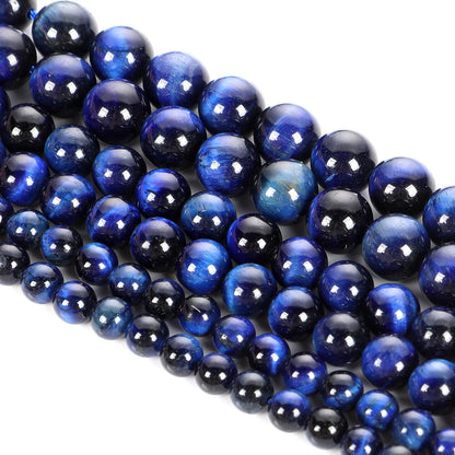 Natursteinperlen, mehrfarbig, Tigerauge, lose Distanzperlen für die Herstellung von Armbändern, Schmuck, DIY-Zubehör, Auswahlgröße 4/6/8/10/12 mm