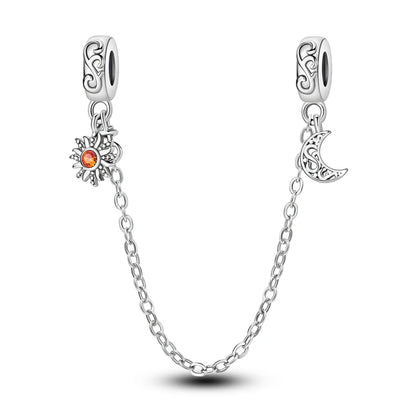 Silber-Charm, 925er-Sterlingsilber, Clip-Charms, Sicherheitsketten-Charm, CZ-Pavé, runde Clip-Perlen, passend für Original-Armbänder, Schmuckherstellung