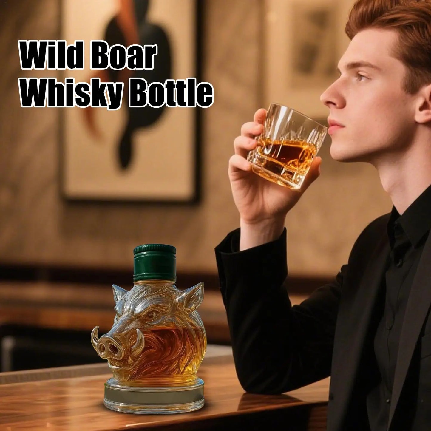Künstlerischer Whisky-Dekanter aus Glas, Weinausgießer im Tier-Design für das Barregal zu Hause, Wohnzimmerschrank-Dekoration und Party