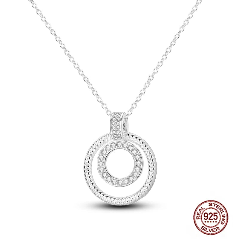 925 Sterling Silber blau Teufel Augen Palme Original Halskette Einhorn überlappen runde funkelnde Anhänger für Frauen Luxus Schmuck Geschenk