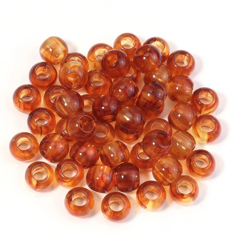 10-200PCS Imitation Bernstein Perlen Runde Acryl Perlen Lose Große Loch Spacer Perlen Für Schmuck Machen DIY Armband halskette