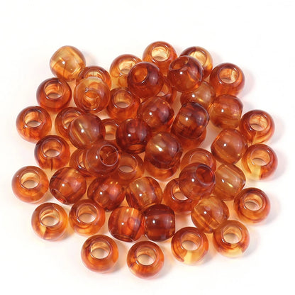 10-200PCS Imitation Bernstein Perlen Runde Acryl Perlen Lose Große Loch Spacer Perlen Für Schmuck Machen DIY Armband halskette