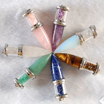 Naturstein Anhänger Halsketten Amethyst Kristall Edelstein Stein Quarz Kies kugelförmige Pendel Reiki Heil pendel