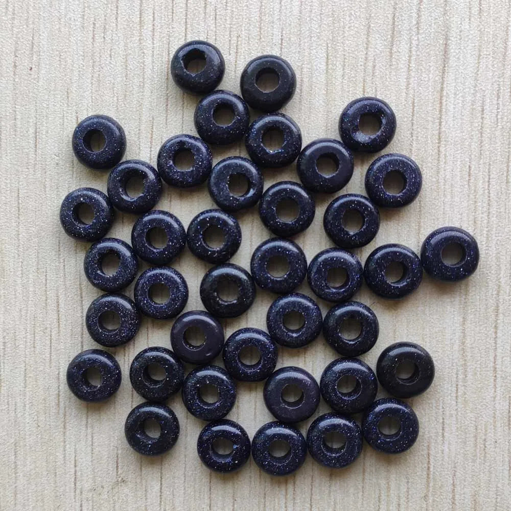Mode gute Qualität Naturstein Mix runde Charms großes Loch Charms Perlen 10mm für Schmuckherstellung 50 Stück Großhandel kostenloser Versand