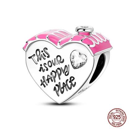 Charms aus 925er-Sterlingsilber, romantische Herz-Serie, Perlen, passend für Qikaola 925 Original-Armbänder, DIY-Schmuck zum Muttertag, Geschenke