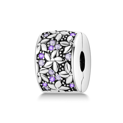 Silberverschluss, 925er-Sterlingsilber, CZ-Pflaster-Clip-Charms, Gänseblümchen-Perlen, Stopper, Sicherheitskette, passend für Original-Armreif, Schmuck-Clip