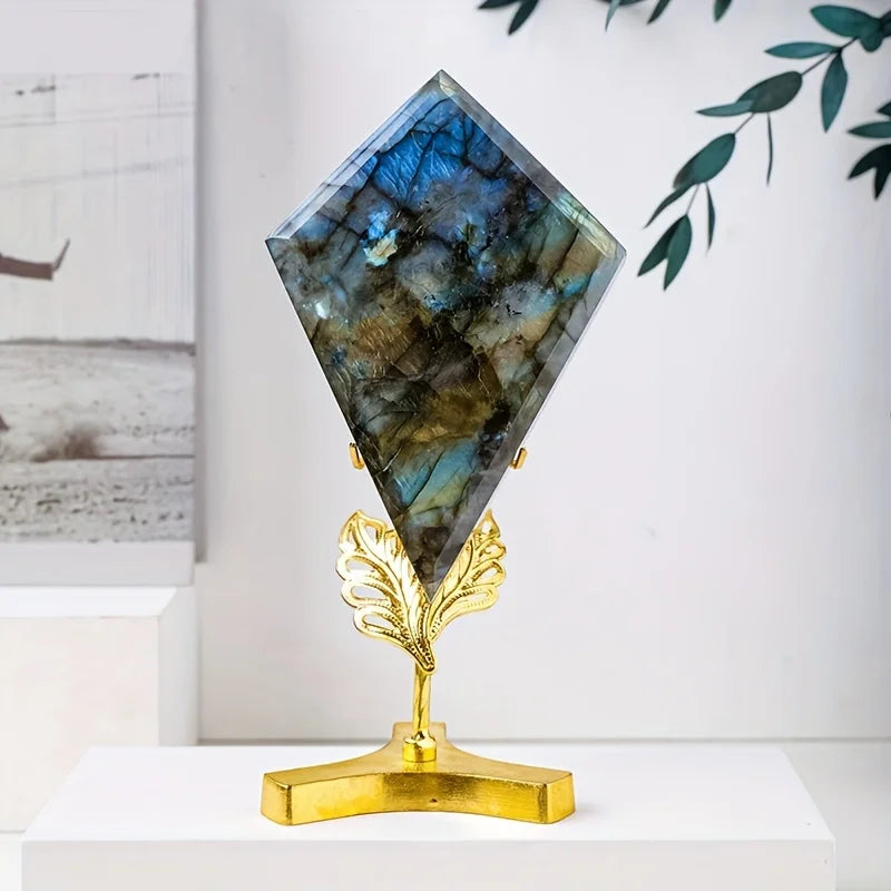 Natürlicher Labradorit stein, geometrische Prismen verzierungen, Haupt dekorations kristall handwerks verzierungen, Kristall geschenk