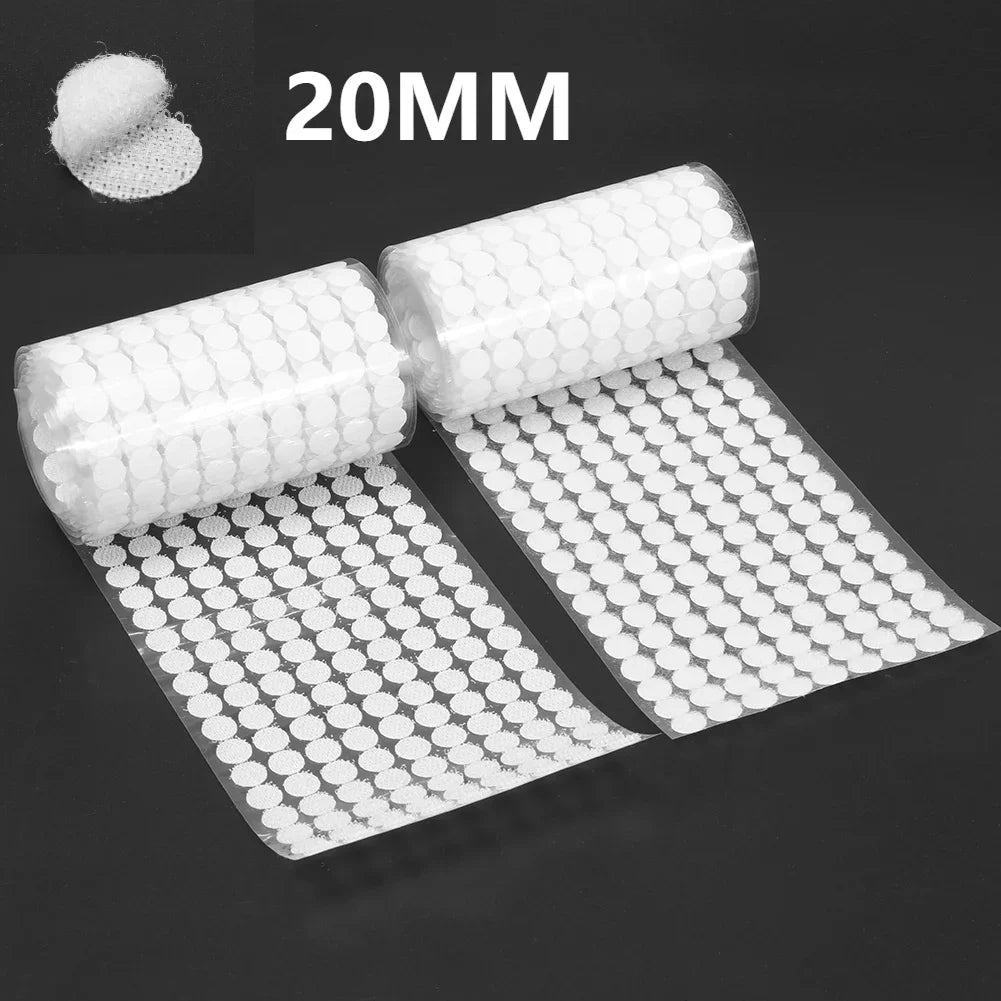 4000/1000 Paar Nylon-Aufkleber, doppelseitige Haken, Schlaufen, Scheiben, rundes Befestigungsband, 10/15/20 mm, selbstklebendes Befestigungsband, Punkte