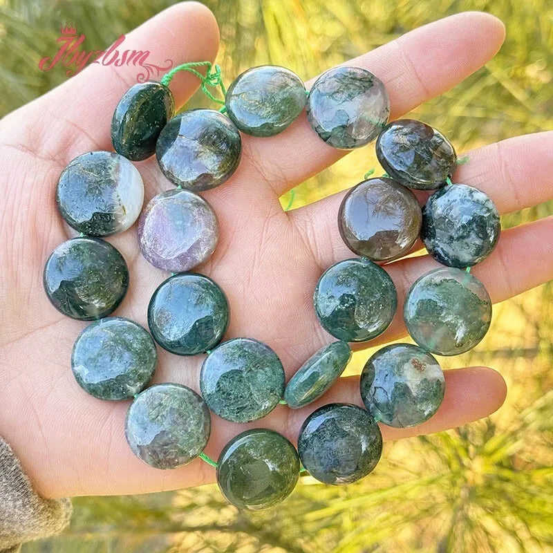 20mm Natürlicher Fluorit/Quarz/Rhodonit/Tigerauge/Achat Münze Stein Perlen Strang 15" Für DIY Halskette Schmuck Machen Kostenloser Versand