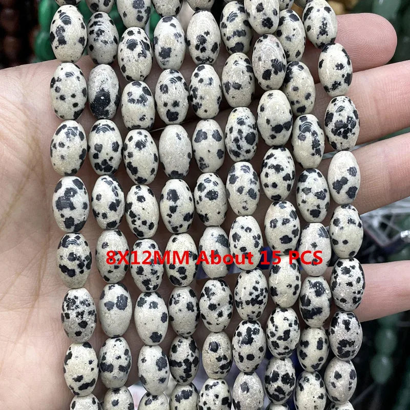 Natürliche Stein Dalmatiner Jaspis Runde Würfel Facettierte Rondelle Lose Spacer Perlen Für Schmuck Machen Charms DIY Armbänder Halskette