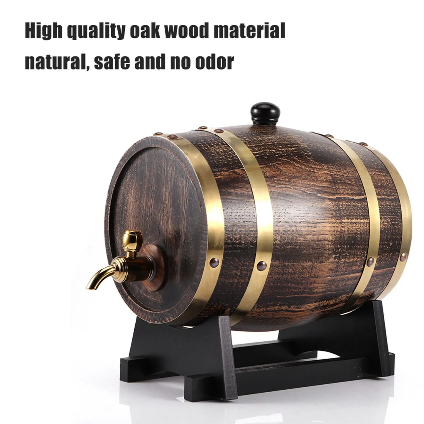 3L Retro-Stil Eichenholz Rotwein Brandy Whisky Fass Fass Eimer Behälter mit Wasserhahn