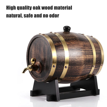 3L Retro-Stil Eichenholz Rotwein Brandy Whisky Fass Fass Eimer Behälter mit Wasserhahn