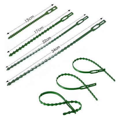 13–34 cm verstellbare Kunststoff-Pflanzenkabelbinder, wiederverwendbare Kabelbinder für Garten, Baumklettern, Unterstützung für Pflanzenreben, Tomaten, Stiele, Clip