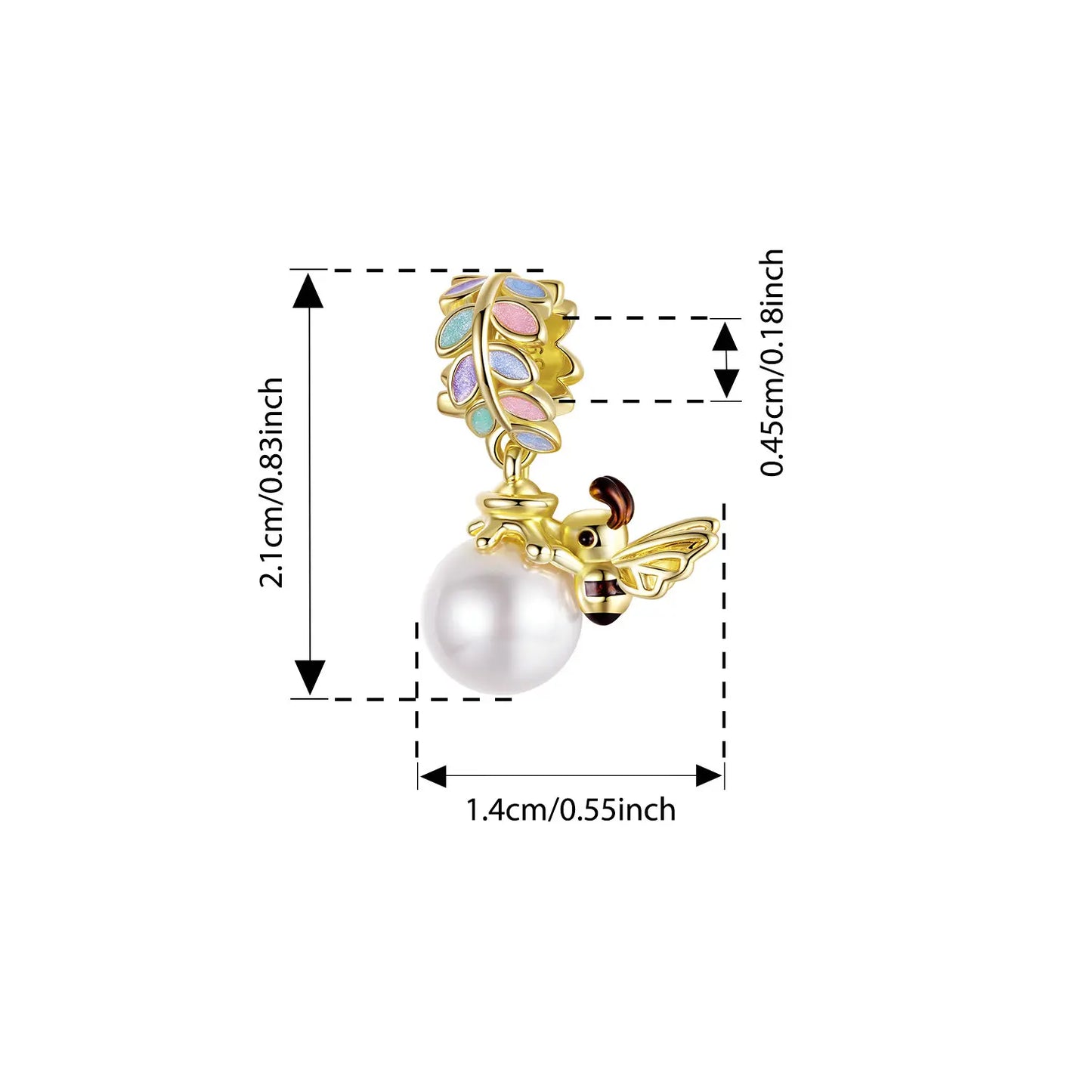 Bamoer 925 Sterling Silber Herbst Gold Blätter Charms Glück Vierblättriges Kleeblatt Spinning Anhänger für Frauen Armband DIY Schmuck Geschenk