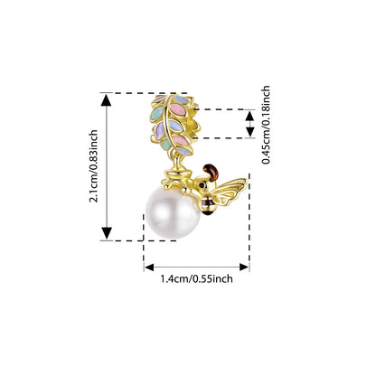 Bamoer 925 Sterling Silber Herbst Gold Blätter Charms Glück Vierblättriges Kleeblatt Spinning Anhänger für Frauen Armband DIY Schmuck Geschenk