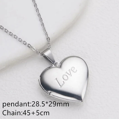Vintage Edelstahl Offenes Herz Anhänger Halskette Für Frauen Und Mädchen Schmuck Zubehör Geschenk