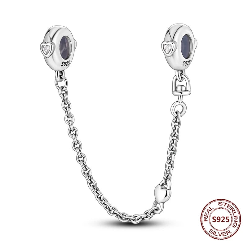Sicherheitskette Libelle Schmetterling 925er Sterlingsilber Original Marienkäfer Kolibri Charm DIY Schmuckherstellung für Armband Armreif