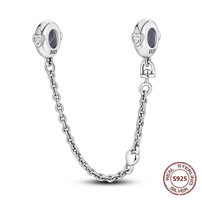 Sicherheitskette Libelle Schmetterling 925er Sterlingsilber Original Marienkäfer Kolibri Charm DIY Schmuckherstellung für Armband Armreif