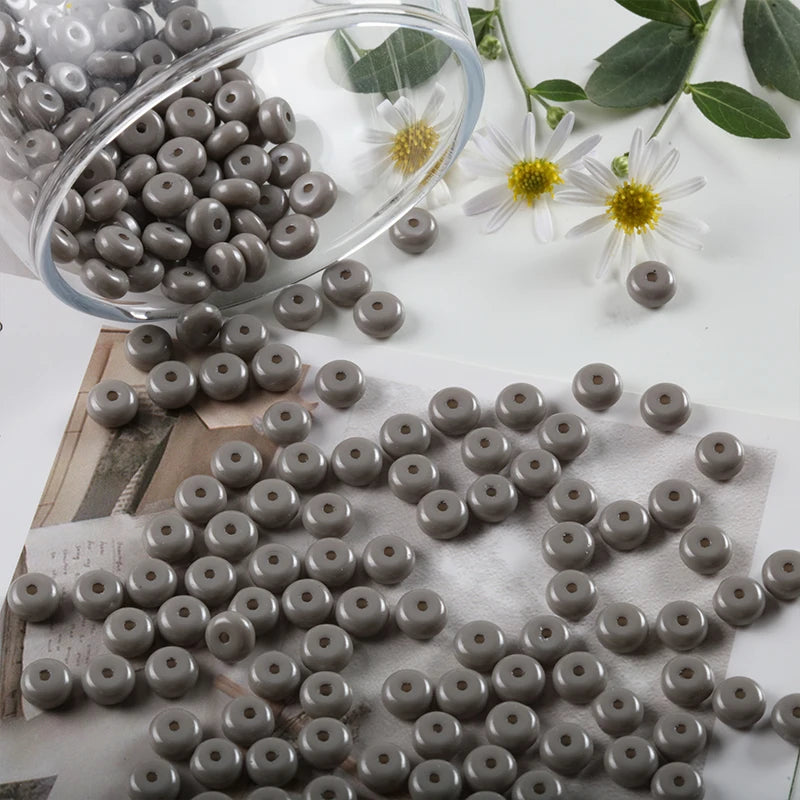 50/100 stücke 3x6mm Neue Glas Seed Bead Abacus Form Spacer Lose Perlen für DIY Schmuck Machen armband Halskette Charms Zubehör
